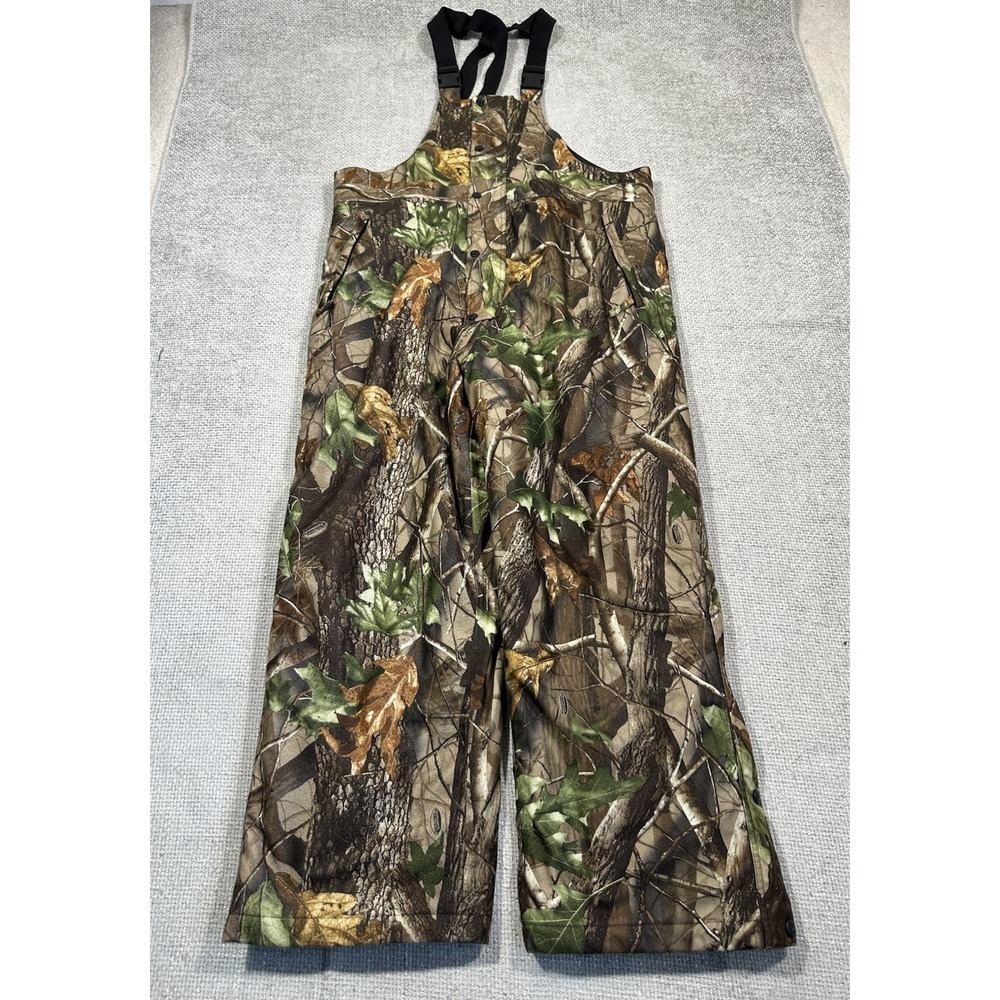 Field & Stream Bib Overalls Men Large Realtree Camo‎ Insulated HydroProof Read